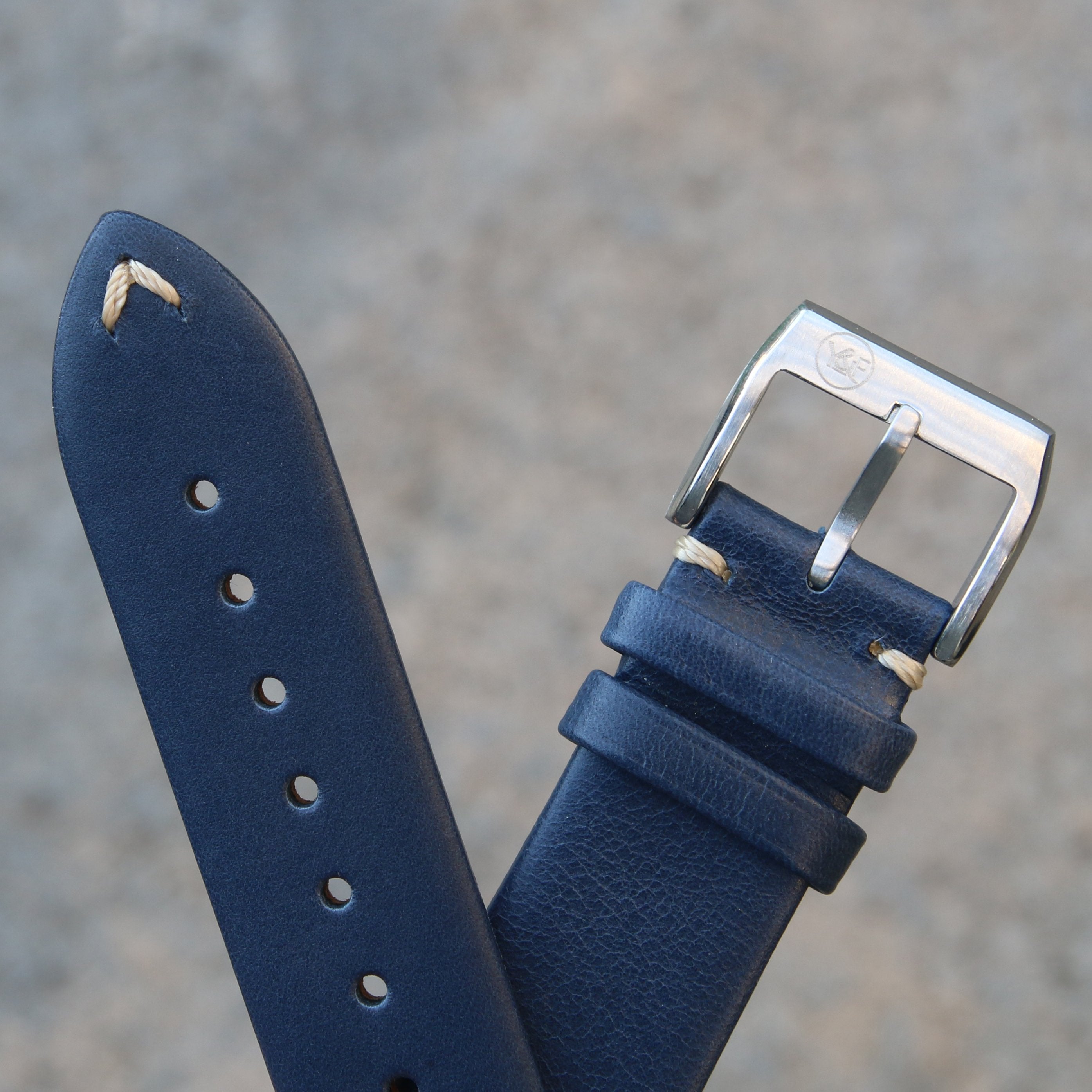Vintage Style Calfskin Strap - Minimally Stitched